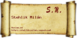 Stehlik Milán névjegykártya